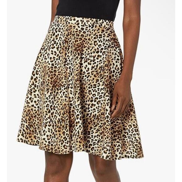 Star Vixen Leopard Print Knee Length Ponte Skirt (Small)Chic Stylish Fashion NWT - Picture 1 of 6